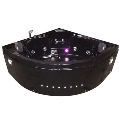 Hot tub black 59,05" X 59,05" whirlpool bathtub - Dolphin