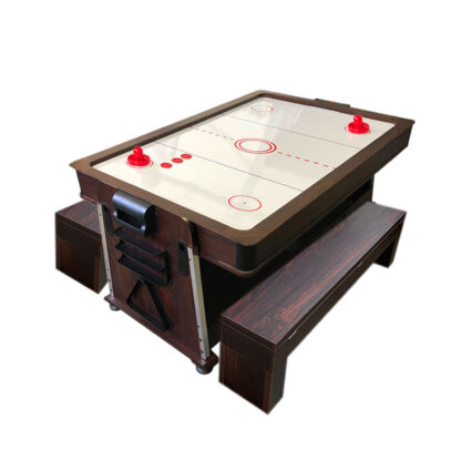 4 en 1 Table de Billard 7ft + Air Hockey + Table de Tennis + Table - Mattew avec bancs - Image 4